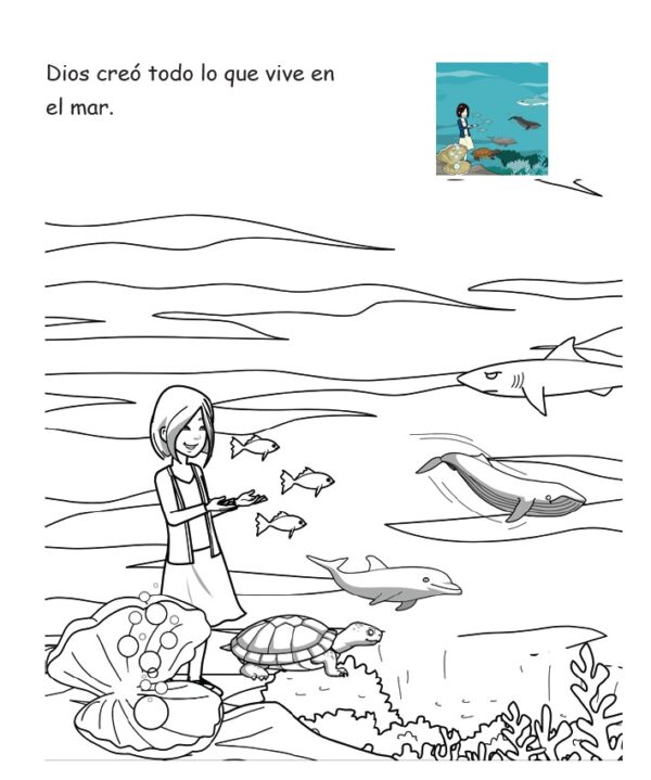 Libro para colorear que aborda la historia de la creación. - Image 2