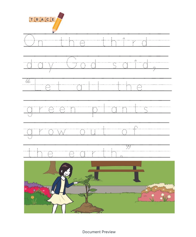 The Creation Story: Coloring and Tracing Book. - Image 8
